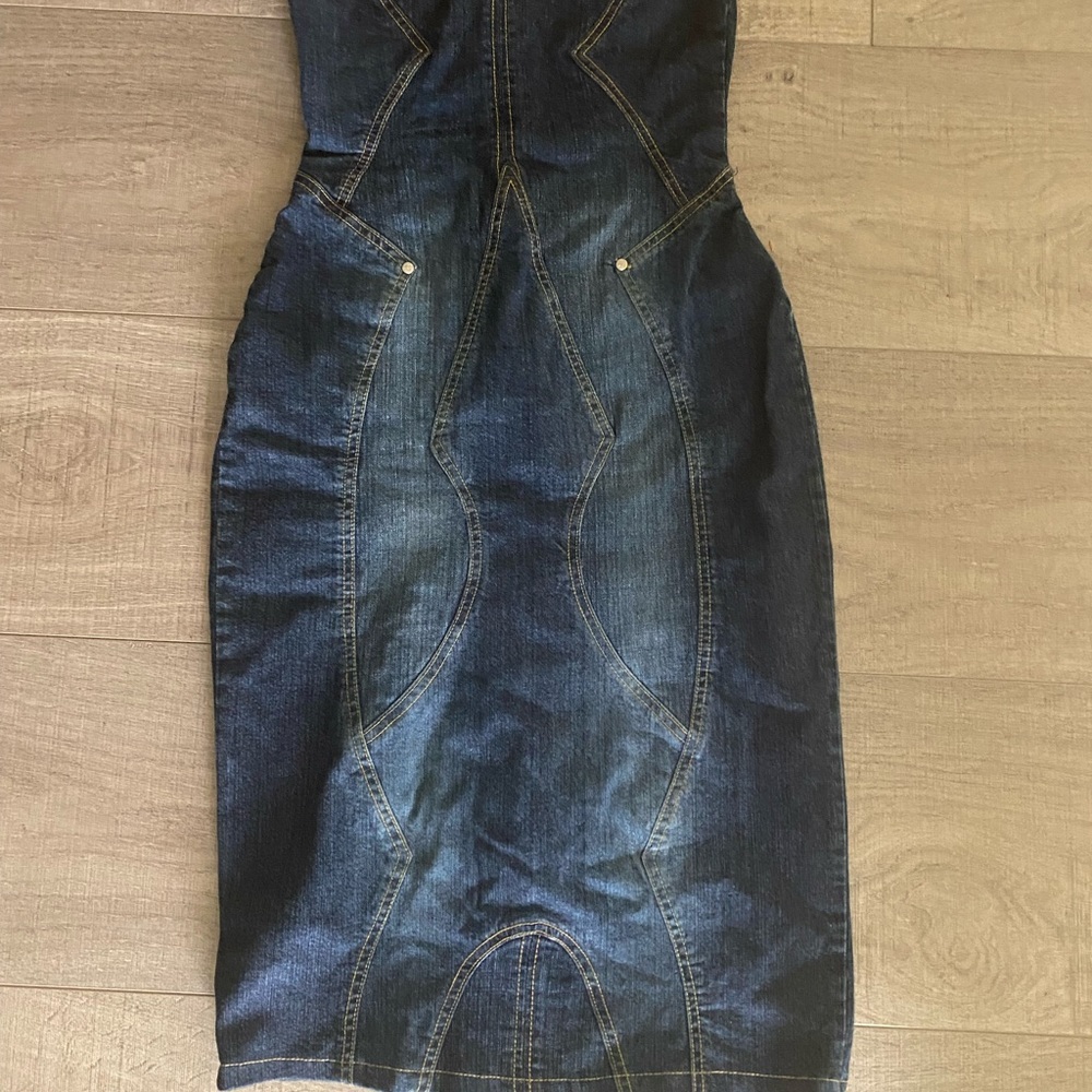 This jean dress is really pretty for the summer or winter